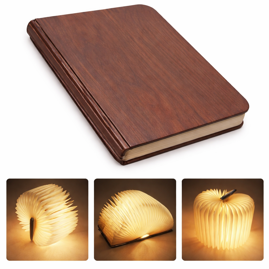 3D LED Foldable Book Lamp – 3 Color Modes – USB Rechargeable