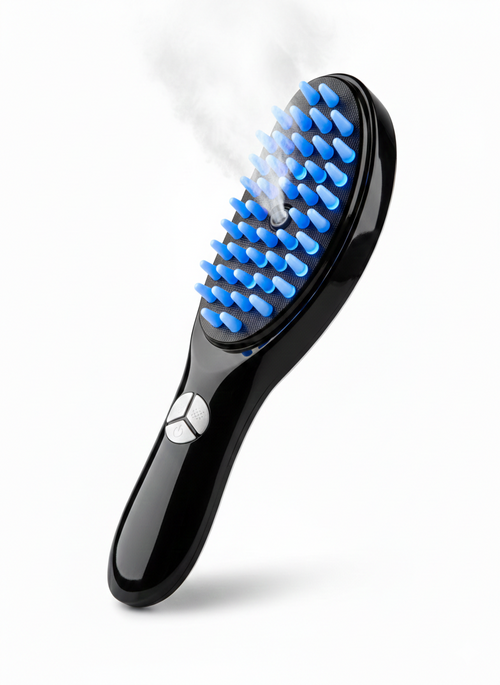 4-in-1 Electric Hair Growth Comb – Red & Blue Light, Massager, Humidifier & Oil Applicator (Rechargeable)